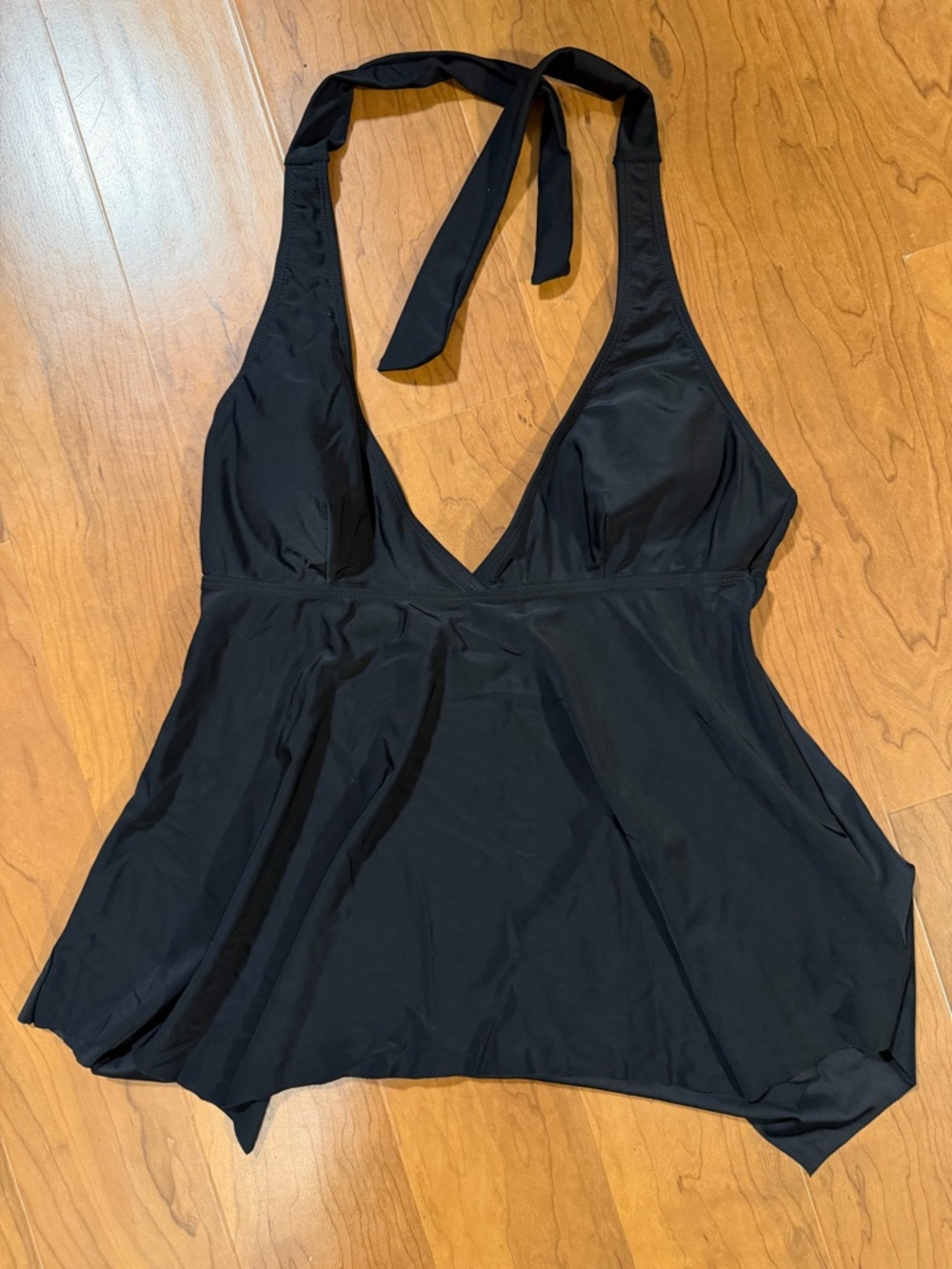 Black Halter Swim Tankini Top